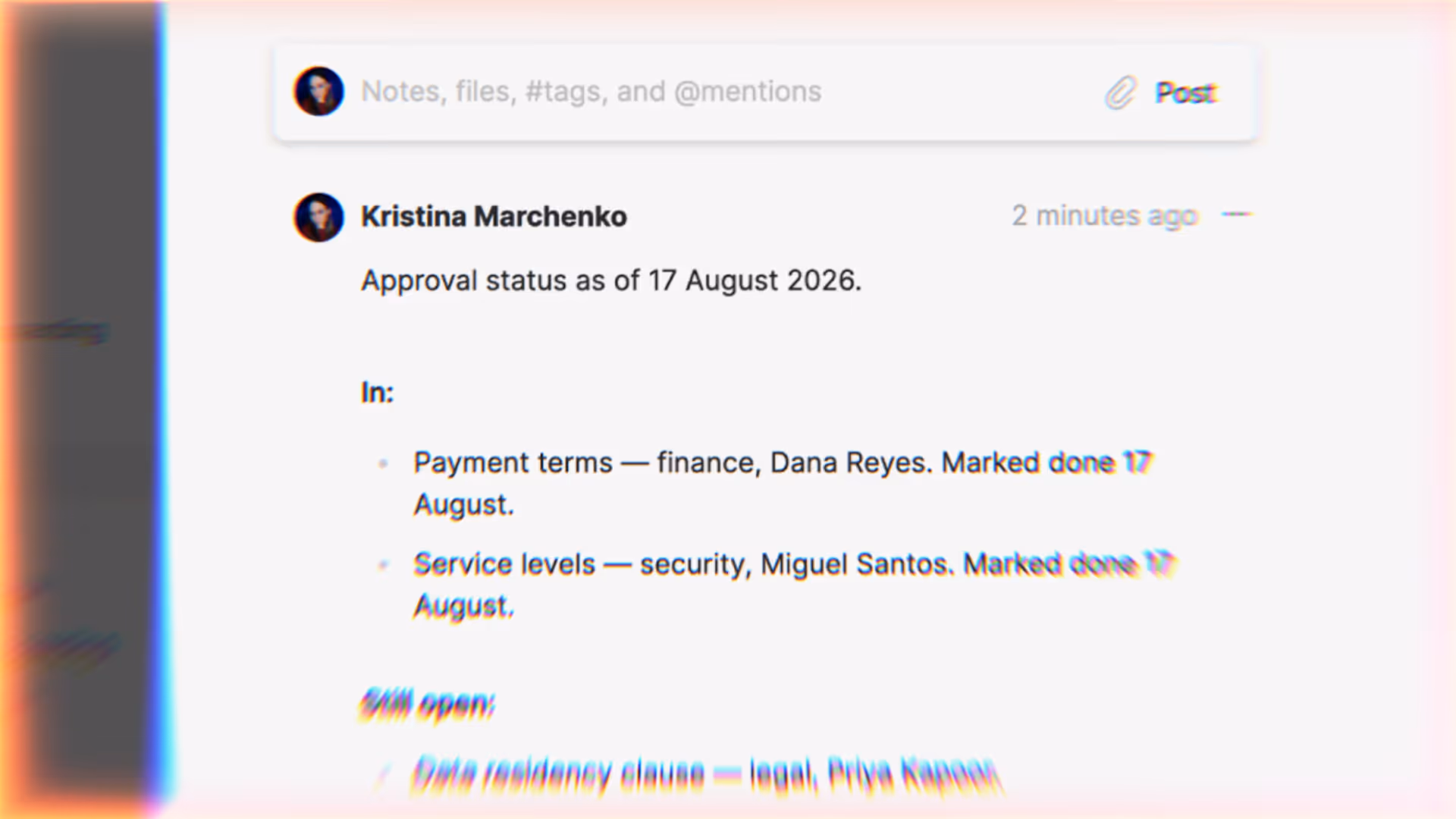 Coordinate contract approvals without status-chasing