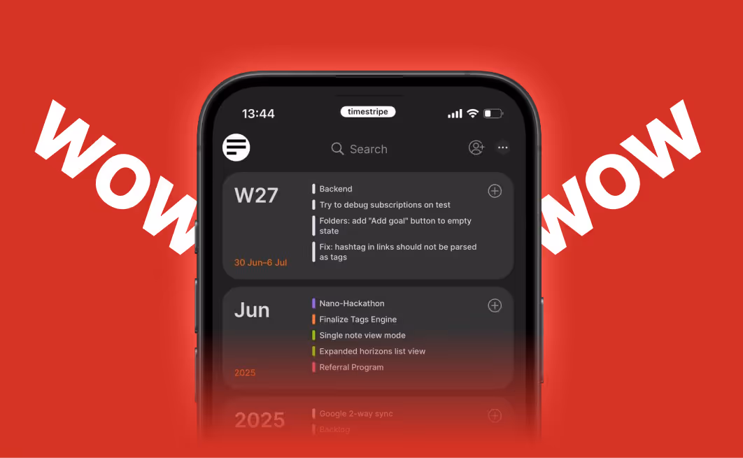 Timestripe Horizons on mobile