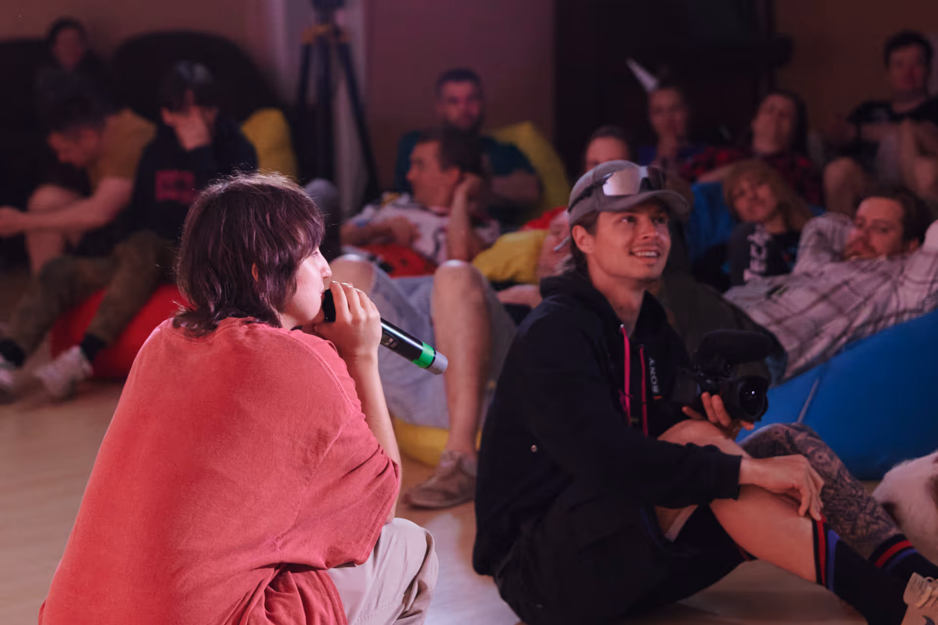 Prodlyonka camp participants gathered for the opening ceremony, creating a safe space for adult friendships and childhood adventures | Timestripe